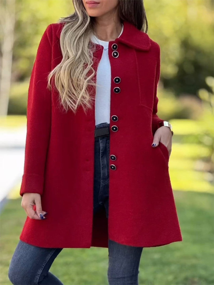 Image of Kiara | Women's Button Front A-Line Coat