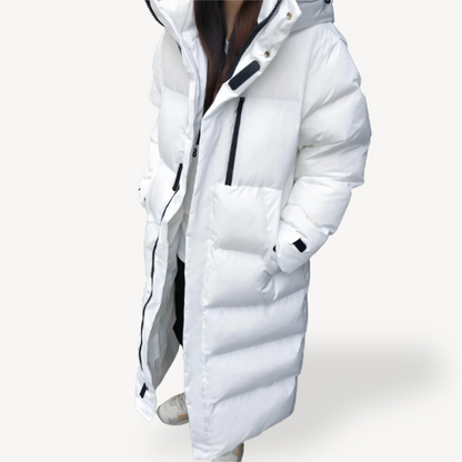 Image of Kimberly | Women's Long Puffer Hooded Jacket