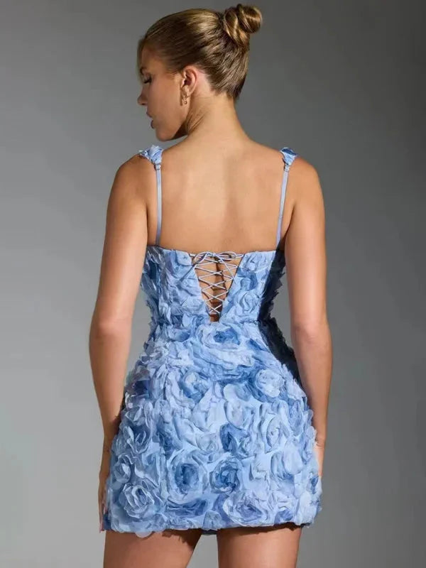 Women's Floral Mini Dress With Straps