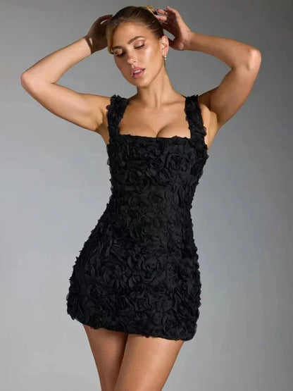 Women's Floral Mini Dress With Straps