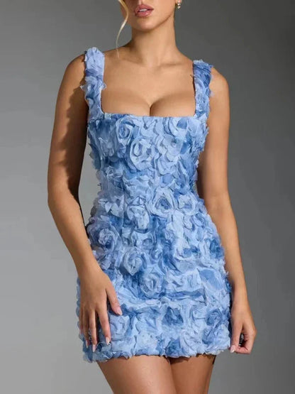 Women's Floral Mini Dress With Straps