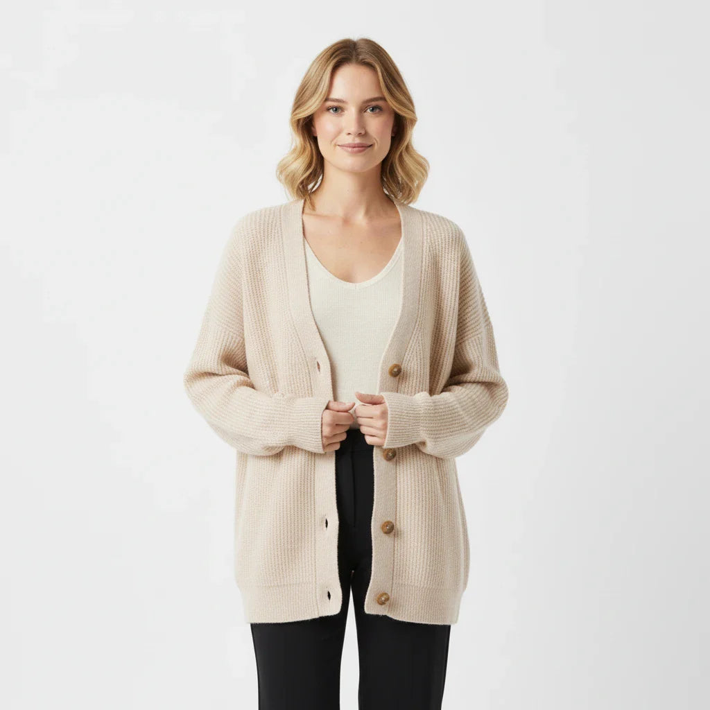 Women's Oversized Ribbed Cardigan Sweater