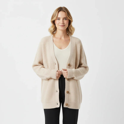 Women's Oversized Ribbed Cardigan Sweater
