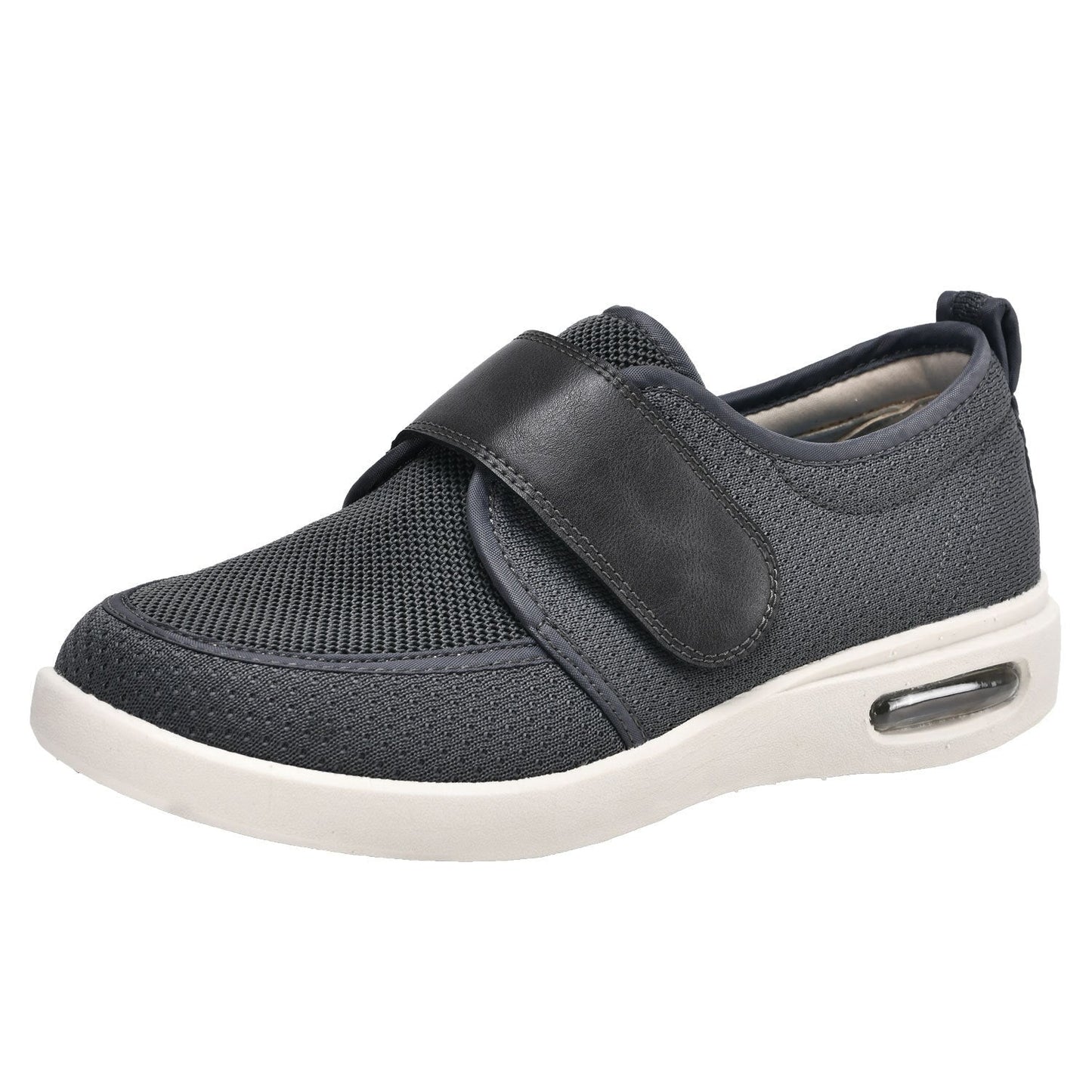 Comfortable Slip On Wide Fit Shoes - Dark Grey - VibreMode