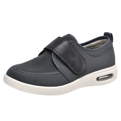 Comfortable Slip On Wide Fit Shoes - Dark Grey - VibreMode