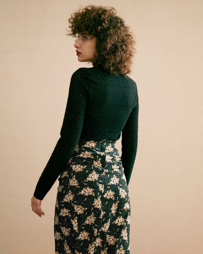 Women's Cashmere Turtleneck Sweater Lace Detail