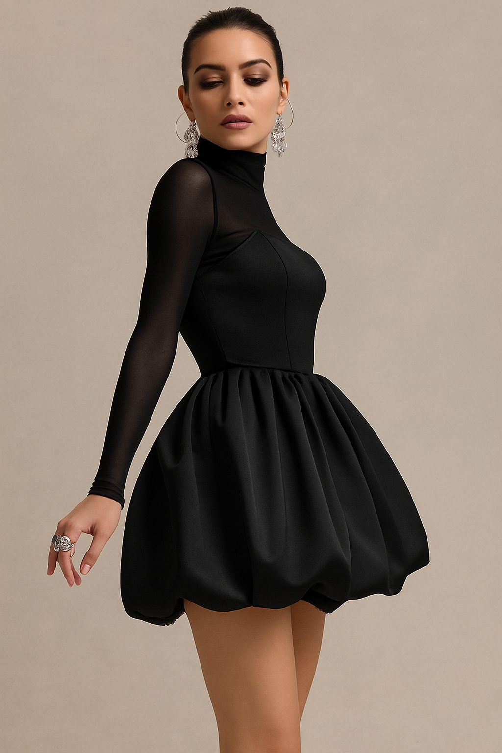 Image of Kristen | Women's Long Sleeve Fit & Flare Mini Dress