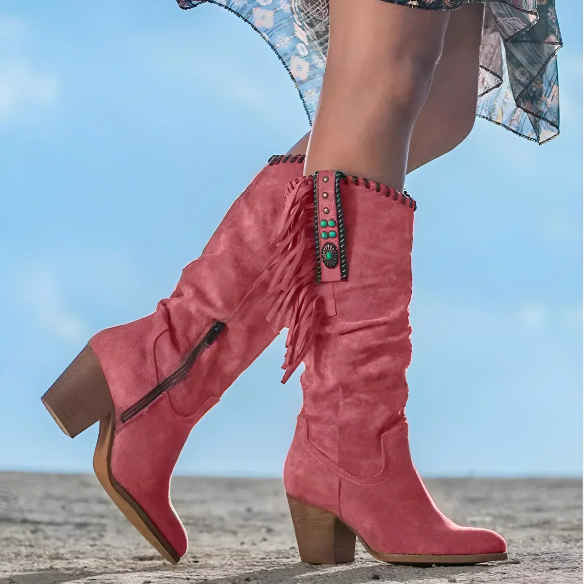 Image of Kristin | Women's Knee High Block Heel Western Boots