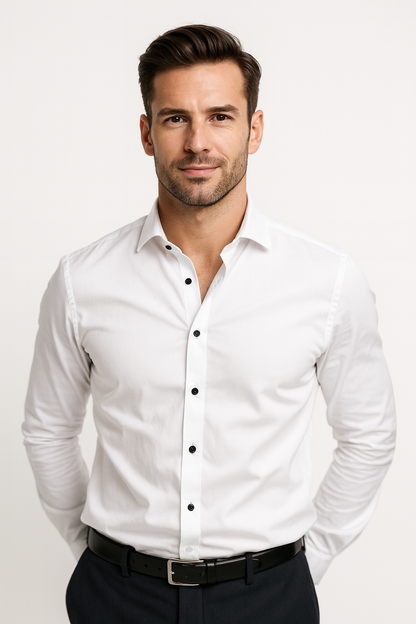 Image of Kurt | Men's Slim-Fit Button-Up Dress Shirt