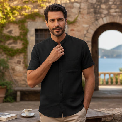 Men's Cotton Linen Beach Shirt Oversized