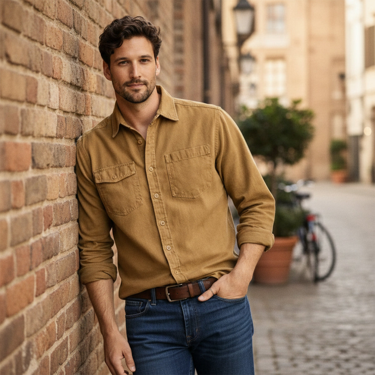 Men's Cotton Canvas Shirt Jacket