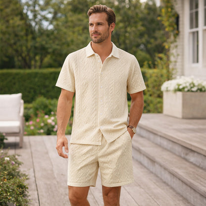 Men's Casual Summer Shirt And Shorts Set
