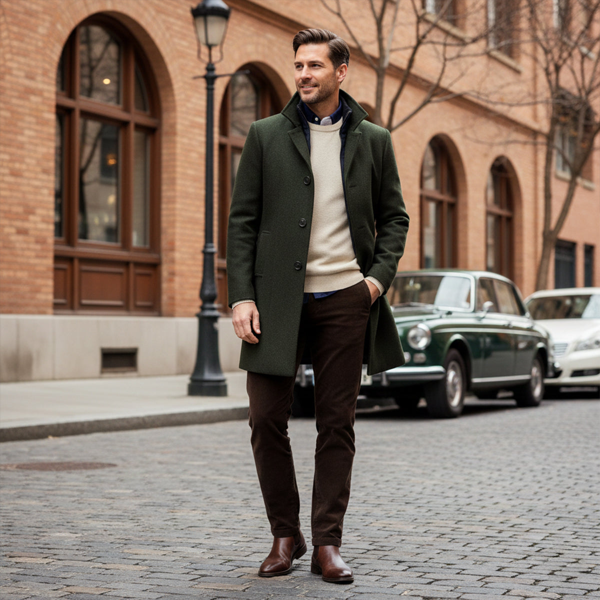 Men's Wool Blend Overcoat Smart Casual