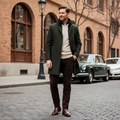 Men's Wool Blend Overcoat Smart Casual