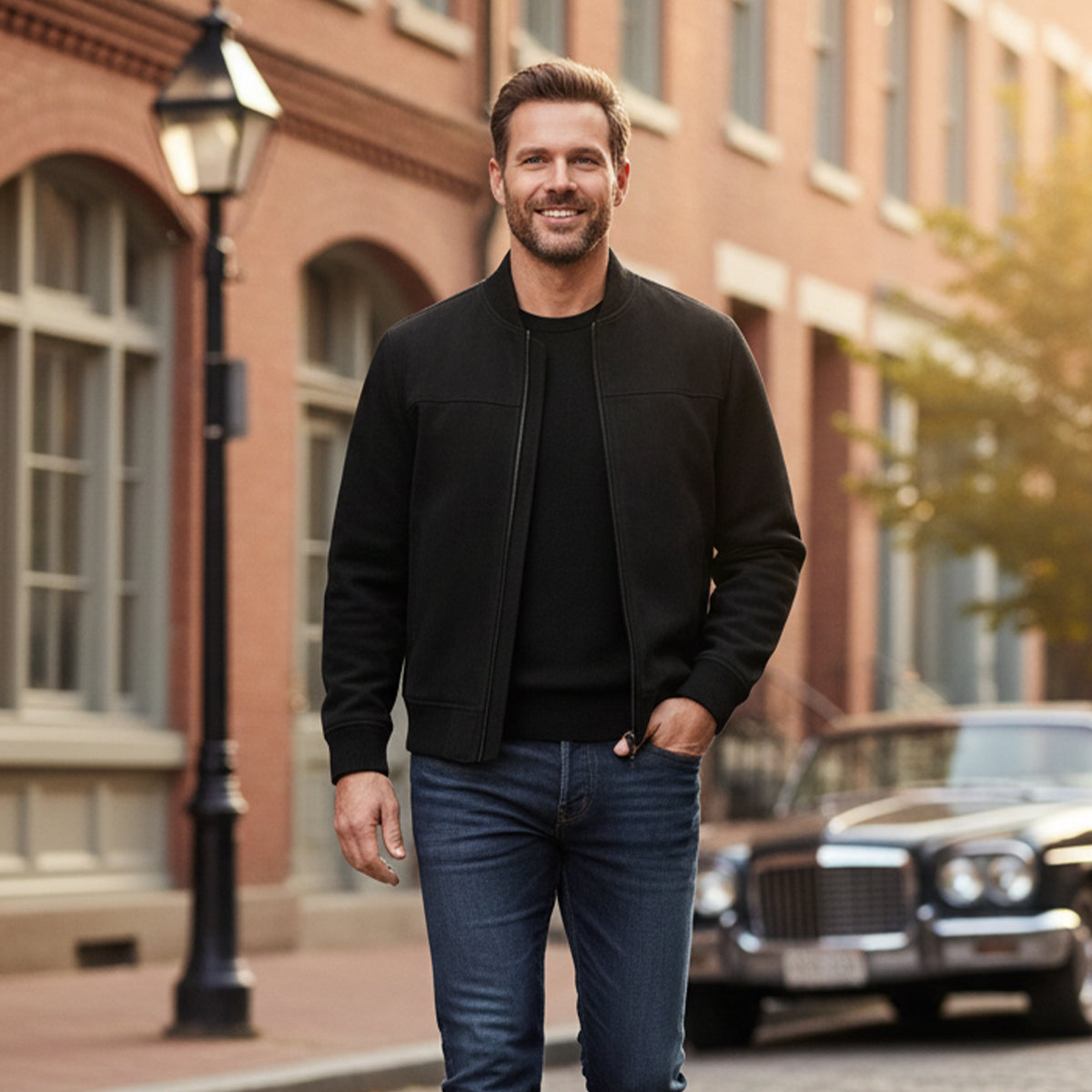 Men's Suede Jacket Autumn Brown