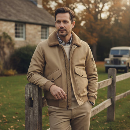 Men's Fleece Lined Bomber Jacket