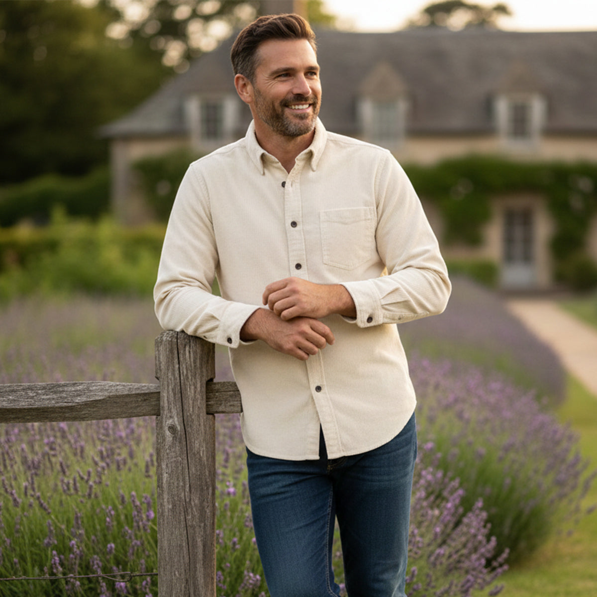 Men's Corduroy Shirt Solid Color Casual