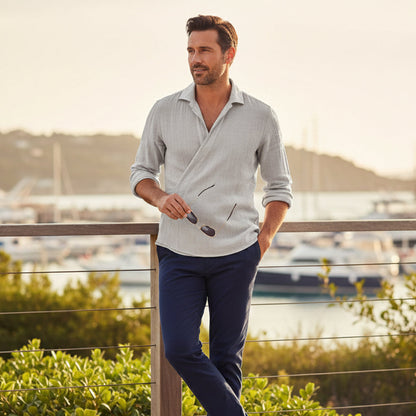 Men's Slim Fit Dress Shirt Gray Cotton