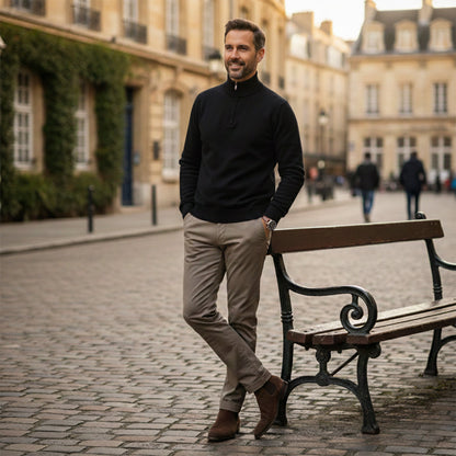 Men's Quarter Zip Sweater Smart Casual