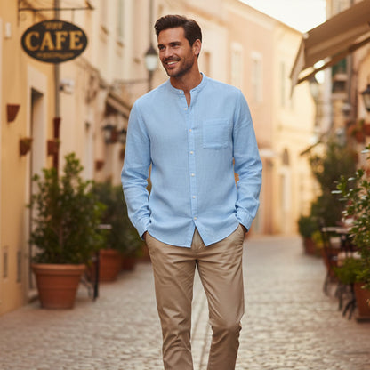Men's Linen Long Sleeve Shirt