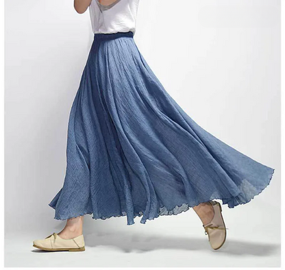Lunara Women's Linen A-Line Skirt
