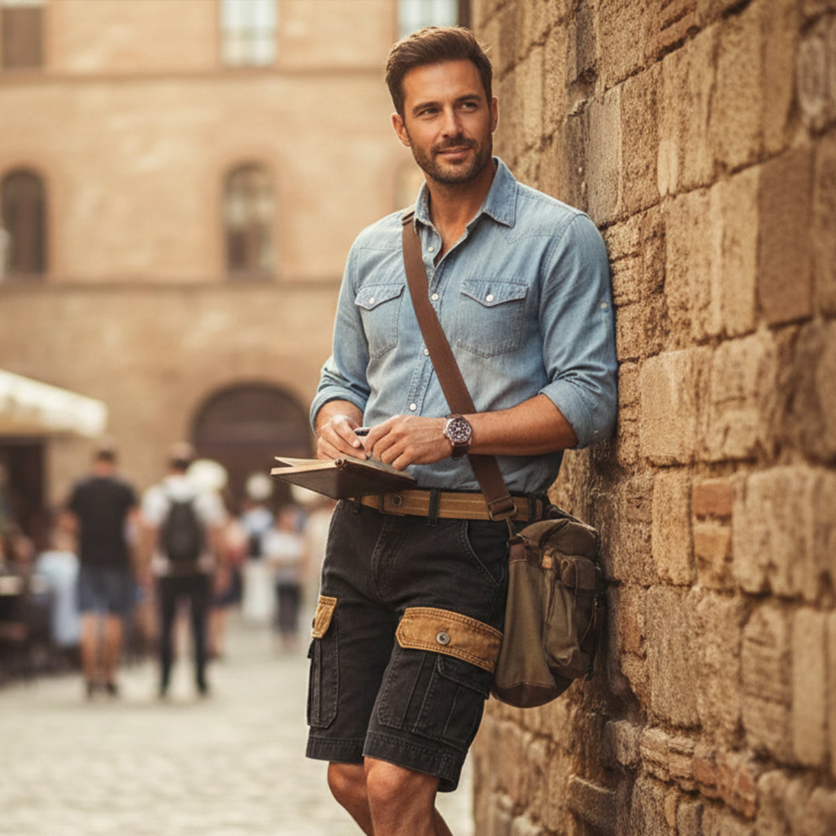 Brixton Men's Cargo Shorts Vintage Style Cotton