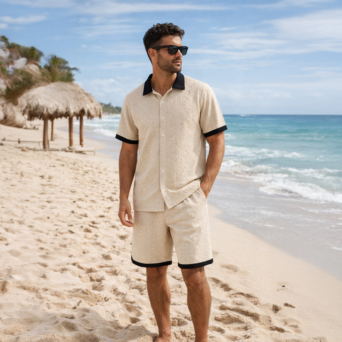 Men's Lightweight Summer Shirt And Shorts Set