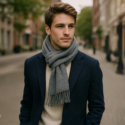 Men's Cashmere Merino Scarf Gray