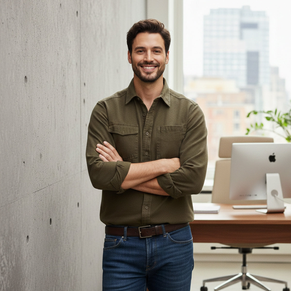 Men's Cotton Canvas Shirt Jacket