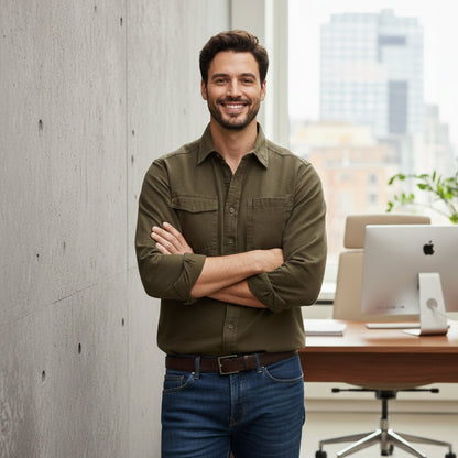 Men's Cotton Canvas Shirt Jacket