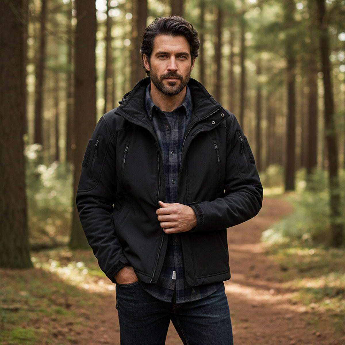 Men's Waterproof Tactical Jacket With Hood