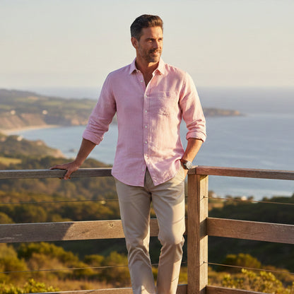 Men's Cotton Linen Summer Shirt Lightweight