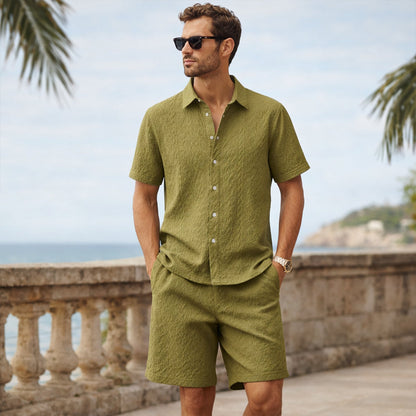 Men's Casual Summer Shirt And Shorts Set