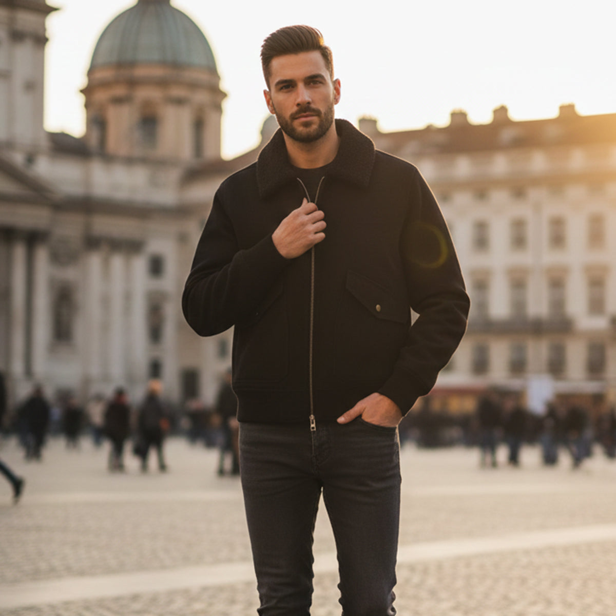 Men's Fleece Lined Bomber Jacket