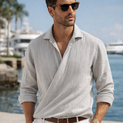 Men's Slim Fit Dress Shirt Gray Cotton