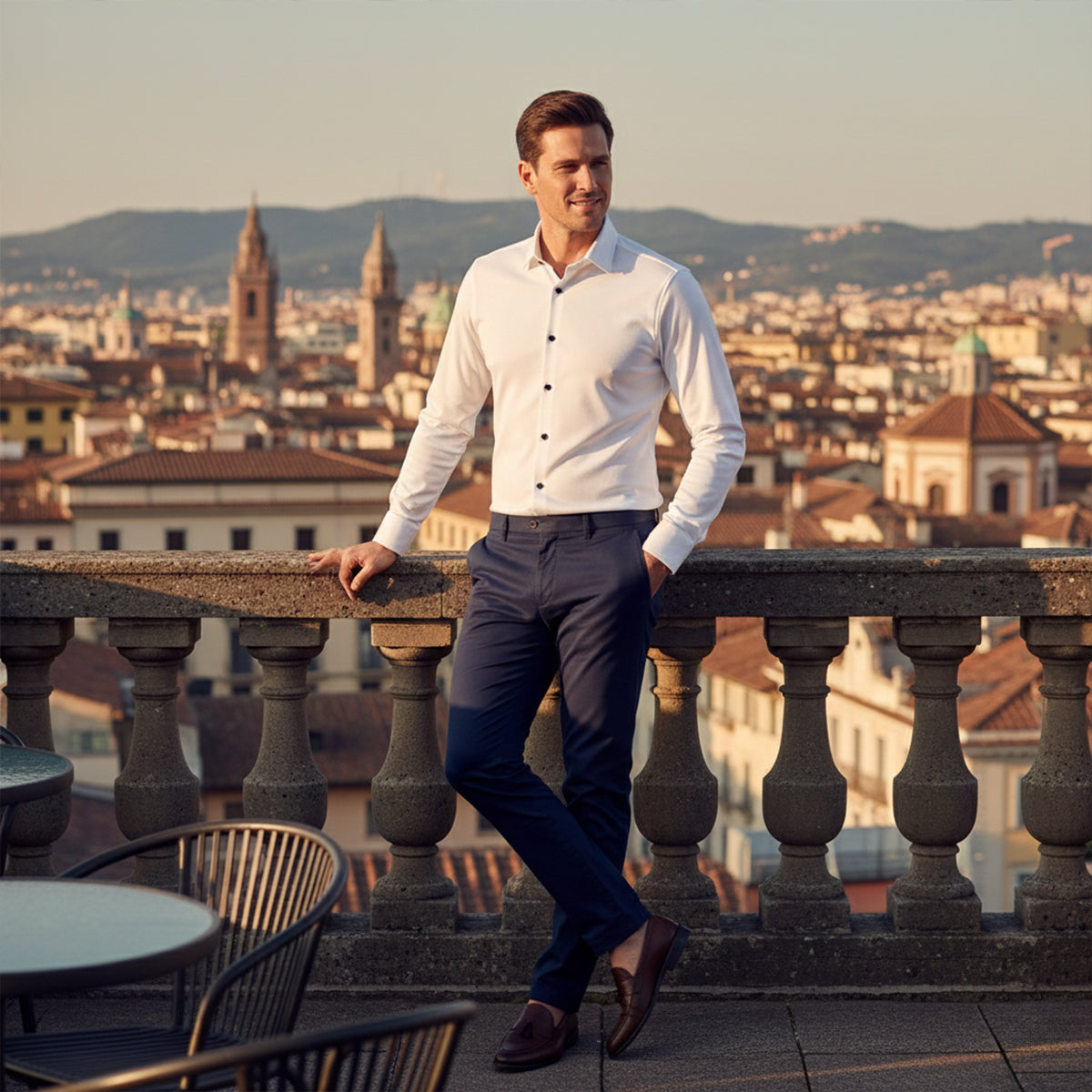 Men's Classic Formal Dress Shirt Button Up