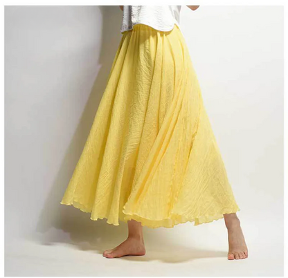 Lunara Women's Linen A-Line Skirt