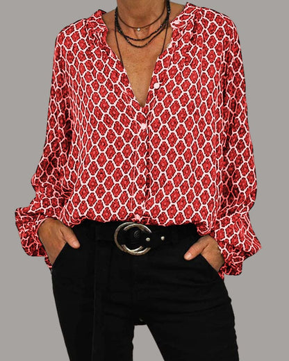 Fall Women's V Neck Top