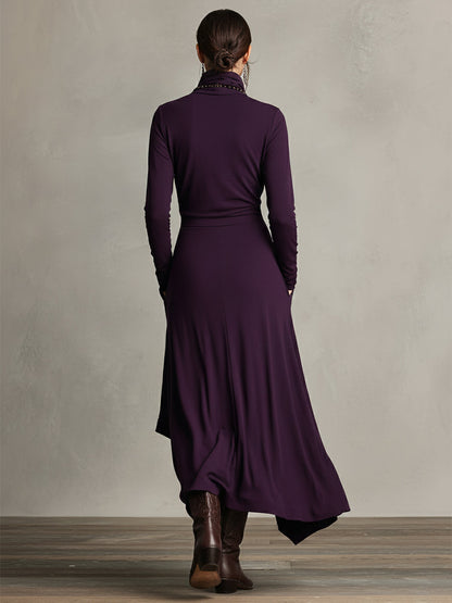 Cozy Crew Neck Knee Length Dress