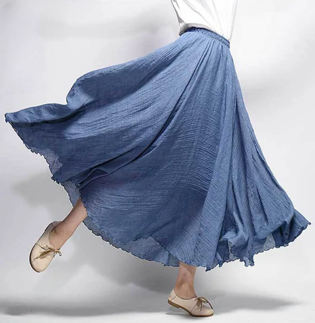 Lunara Women's Linen A-Line Skirt - VibreMode