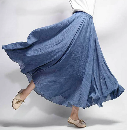 Lunara Women's Linen A-Line Skirt - VibreMode