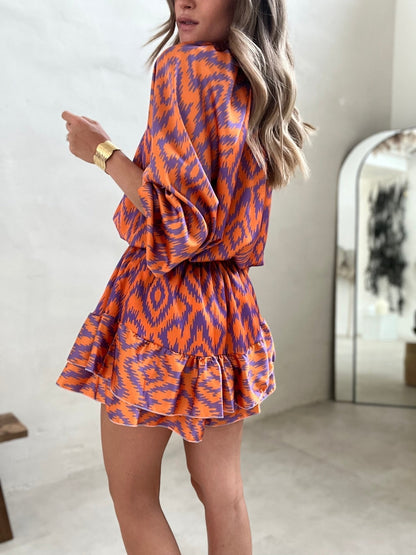 Floral Ruffled Short Dress