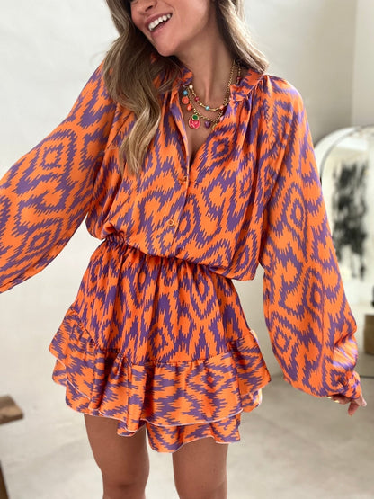 Floral Ruffled Short Dress