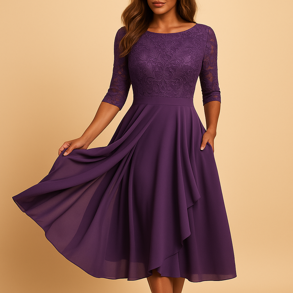 Mirella Women's Asymmetric Midi Dress Lace - VibreMode