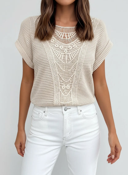 Women's Lace Knit Blouse - VibreMode