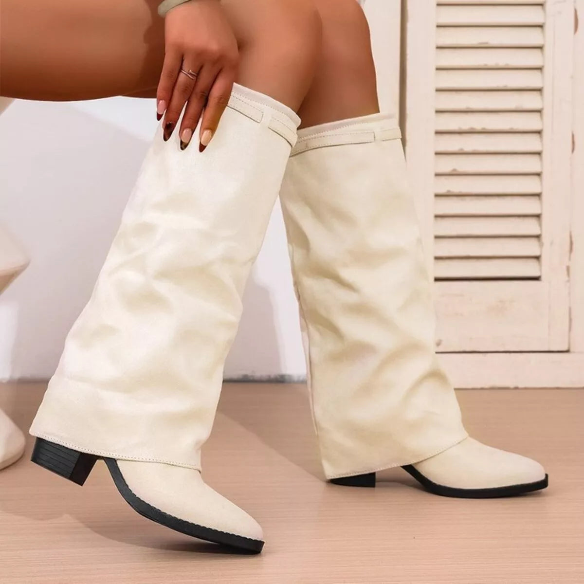 Image of Lacey | Women's Slouch Knee High Block Heel Boots