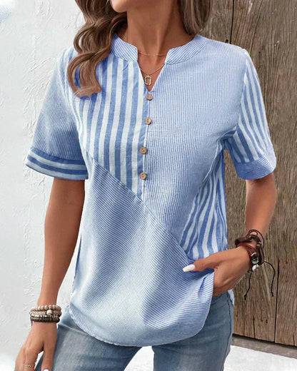 Women's Patchwork Stripe Blouse