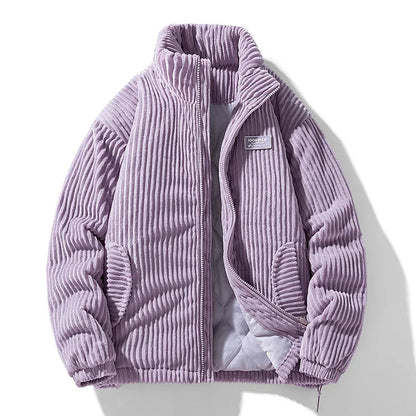 Quilted Corduroy Jacket Bordeaux - VibreMode