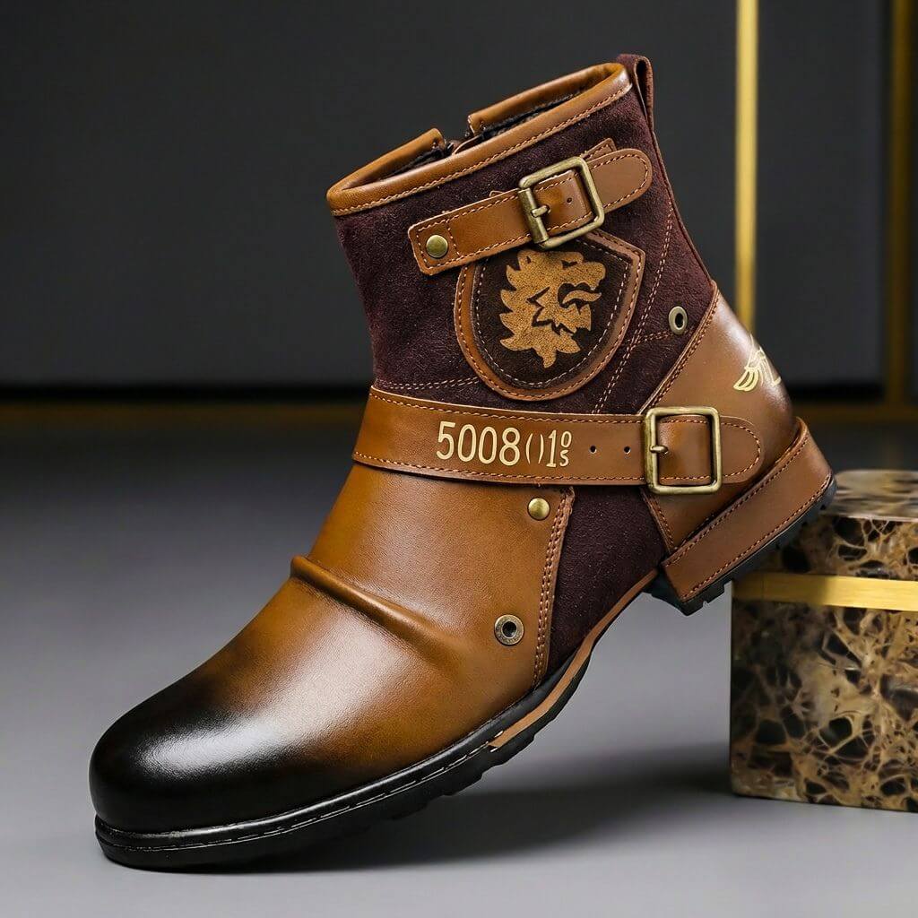 Tough Premium Leather Ankle Boots - VibreMode