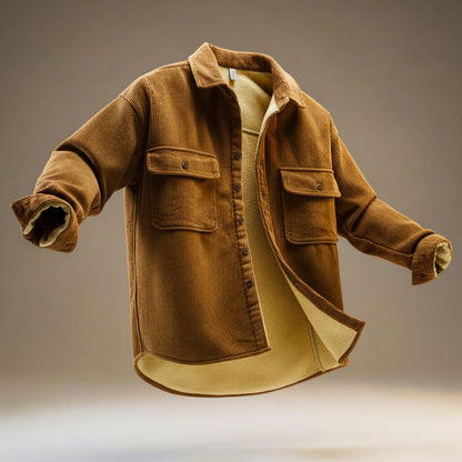 Luxury Textured Corduroy Coat